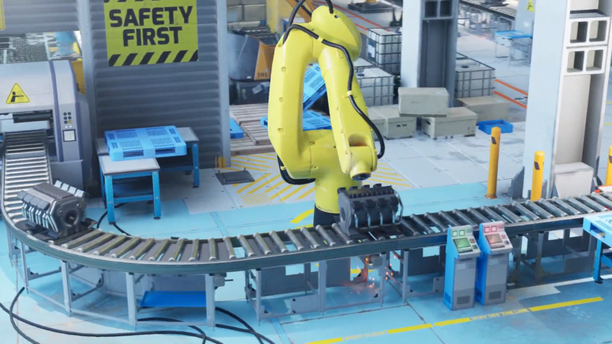 Virtual commissioning in vr on a assembly line